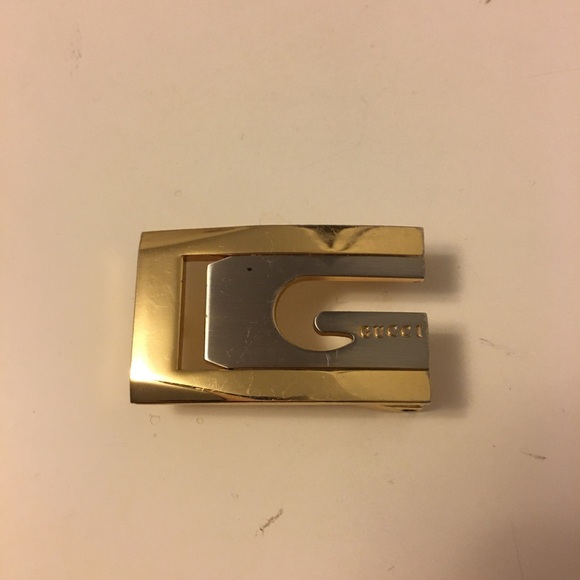 Gucci two tone metal brass double g belt buckle - Picture 1 of 6